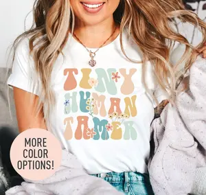 Tiny Human Tamer Shirt, Chaos Coordinator , Daycare Teacher , Preschool Teacher , Kindergarten Teacher Shirt, Mom Shirt Cotton Womenswear