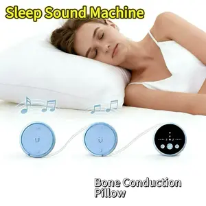 Bone conduction sleep Bluetooth under pillow speaker, built in 35 types of white noise, left and right stereo channels, with display screen, bone conduction technology, volume control and sleep timer, side lying friendly, sleep speaker, listening to story
