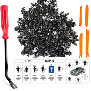 200 Car Bumper Retainer Clips Plastic Rivets Quick-Fix Kit Car Push Pin Rivet Set - Door Interior Panel Clips with Rivet Remover Push Pin Kit Car Door Interior Panel Fender Clips