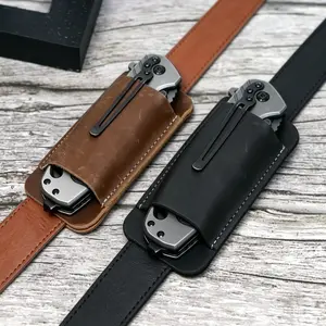#FathersdayGift-Handmade First-Layer Cowhide Vintage Horizontal Tool Sheath - Multi-Functional Holder with Safety Concealed System, Outdoor Work Essential Durable Pouch