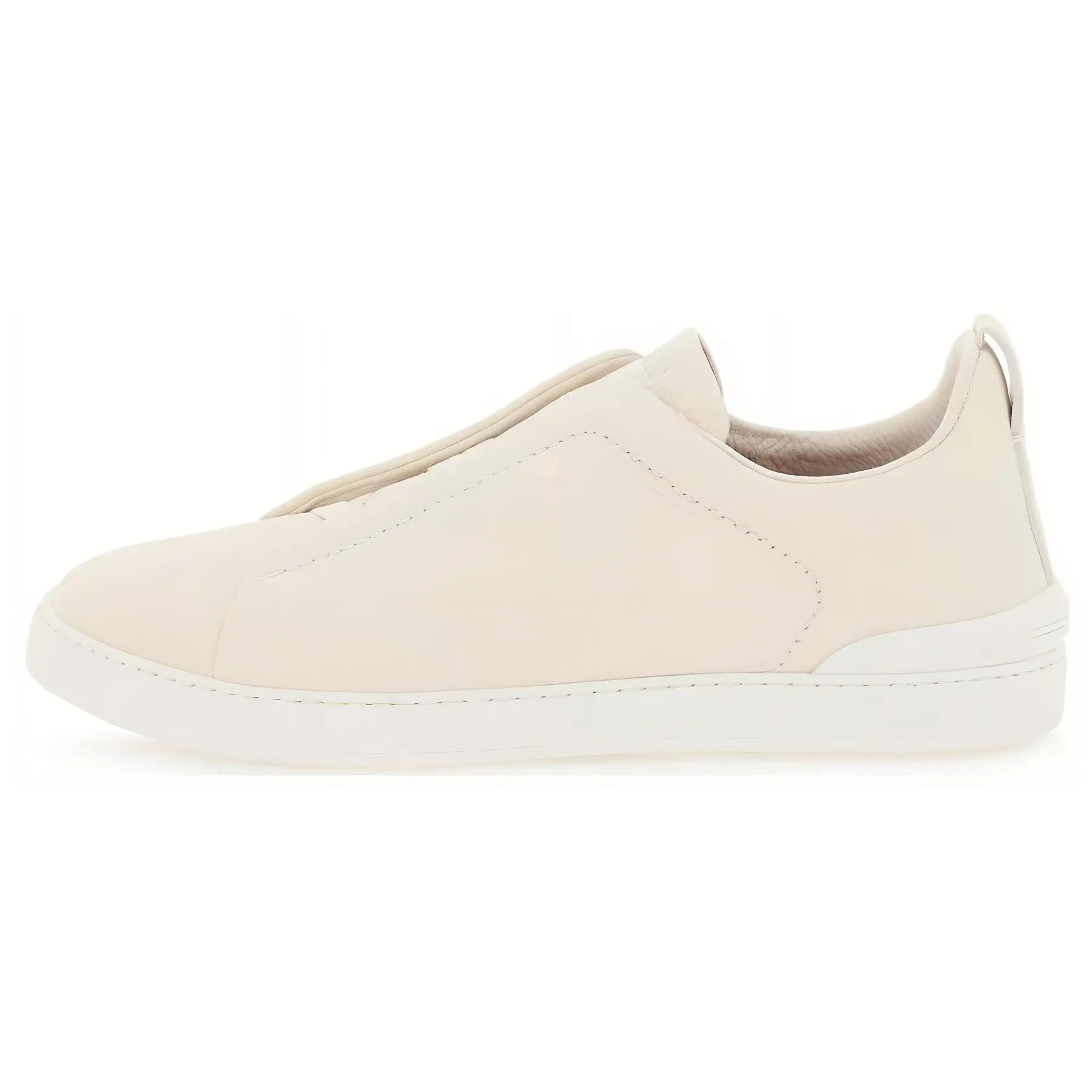 Zegna Triple Stitch Suede Low-Top Fashion Sneakers for Men in Beige Casual Lightweight Minimalist Casual Shoes Casual Slip On Sporty Low Top