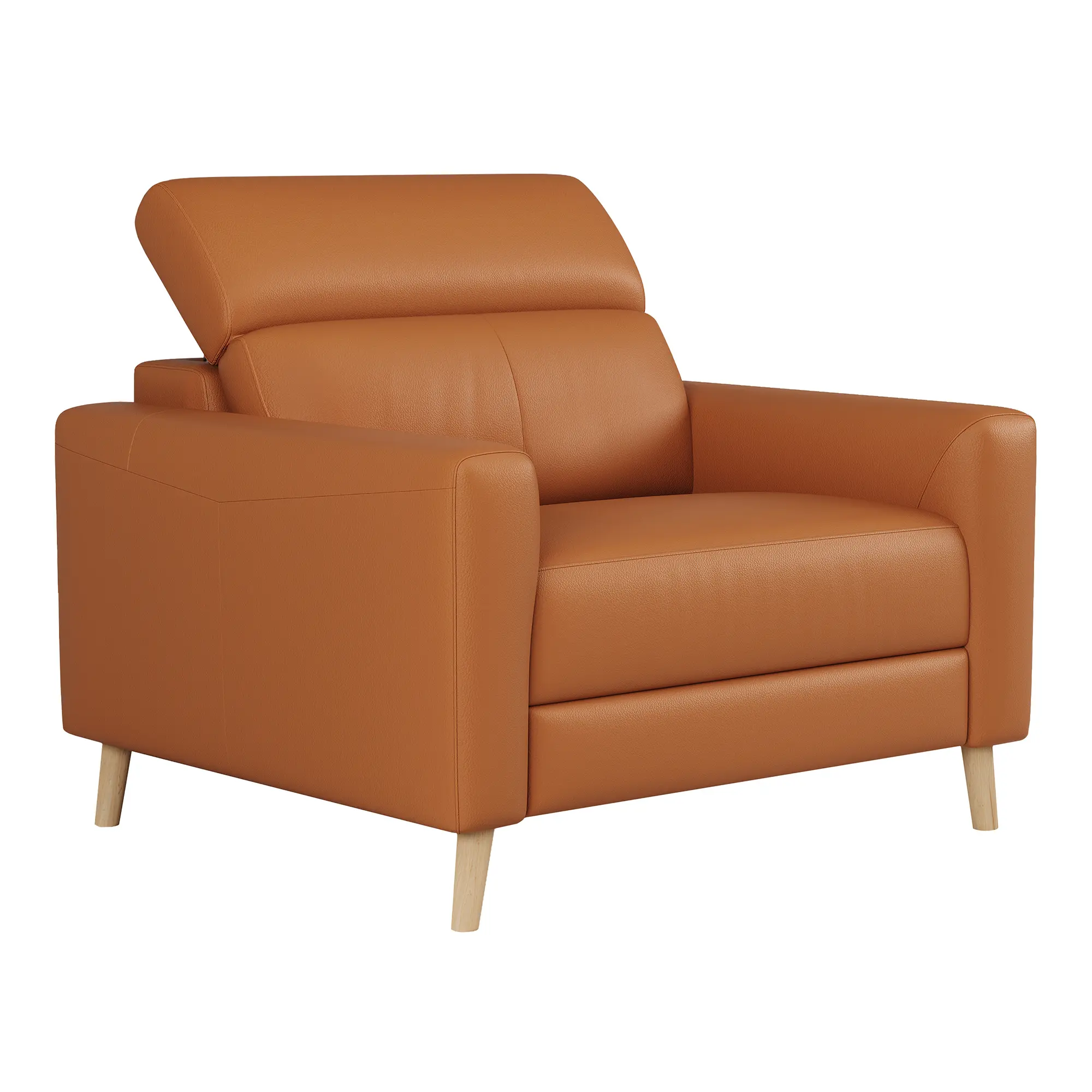 Valencia Elodie Top Grain Leather Accent Chair, Cognac