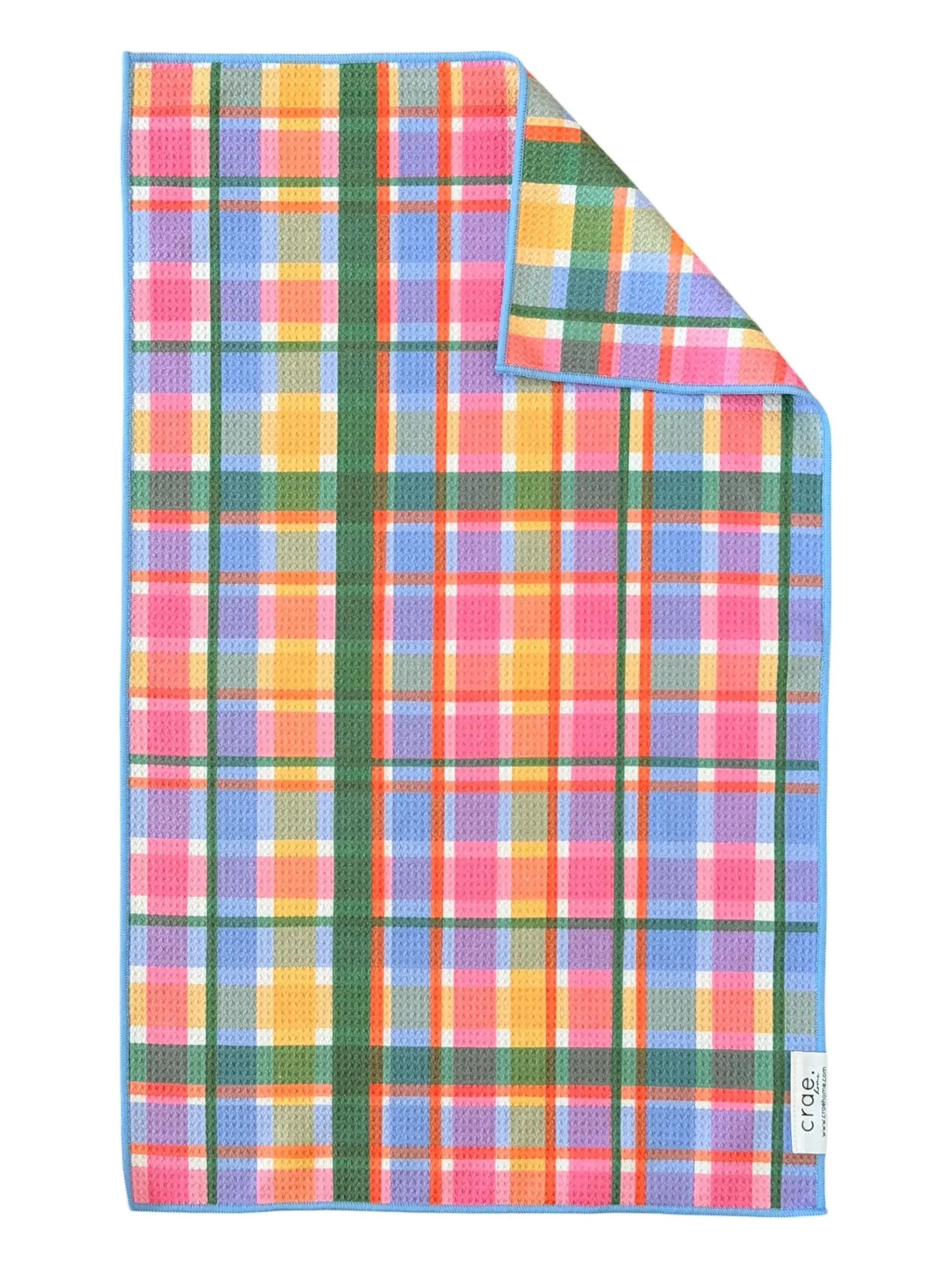 CRAE.HOME Joyful Grid Double-Sided Microfiber Multi-Purpose Absorbing Extra-Large Machine-Washable Hand Towel for Bathroom, Microfiber Cloth, Multi-Purpose Hand Towels