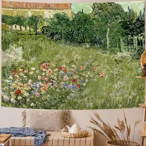 Monet Tapestry Floral Tapestry Aesthetic Monet Wall Art Poster Natural Garden Landscape Bedroom Living Room Small Tapestry
