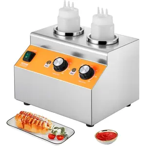 VEVOR Electric Cheese Dispenser with Pumps, 2.4x2 L Commercial Hot Fudge Warmer, Plastic Double Pumps Dispenser, 86 - 230 Temp Adjustable Nacho Cheese Sauce Warmer, for Hot Fudge Cheese CaramelVEVOR Super Brand Day