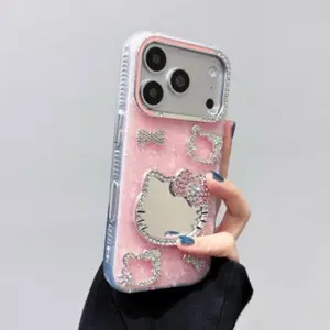 Shell-Patterned KT Cat Mirror Case For iPhone 17 16 15 14 13 12 Pro Max New Fashionable and Luxurious Design for Women