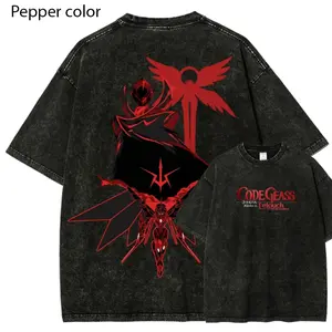 Code Geass Lelouch Shirt, Zero Rebellion Graphic Tee, Anime Mecha Graphic T-Shirt, Vintage Washed Streetwear, Dark Aesthetic Oversized Tee, Gift for Fans, Crew Neck T-shirt, Trending T-shirt