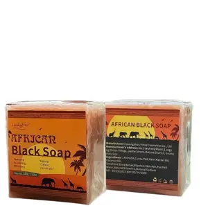 African Black Soap Bar - Cleansing & Moisturizing Black African Soap Bar for Dull, Uneven Skin - Aloe Vera Extract, Shea Butter - Vegan, Natural, No Parabens natural skincare Smooth