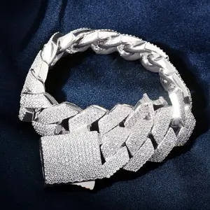 Hiphop Jewelry High Quality New 20mm 4 Row Miami Cuban Link Chain Iced Out Zirconia Fashion Rock Rapper Bracelet For Unisex Fashion Party Gfit