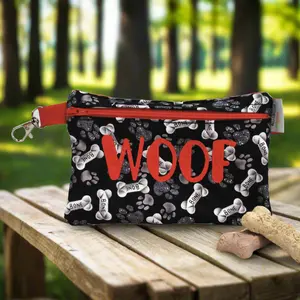 Treat Bag with Name  Reusable Zippered Doggie Bag