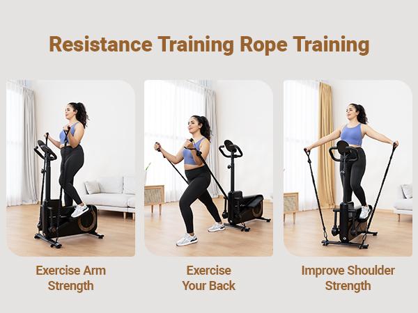 MERACH Elliptical Machines for Home Gym, 330lbs Compact Elliptical Exercise Machine with Hyper-Quiet Magnetic Driving System 16 Resistance Levels SpringStatements