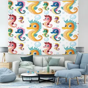 Seahorse Pattern Tapestry, Wall Decoration, Fresh Style Wall Hanging, Suitable For Teenagers And Adults Bedrooms, Dormitories And Living Rooms