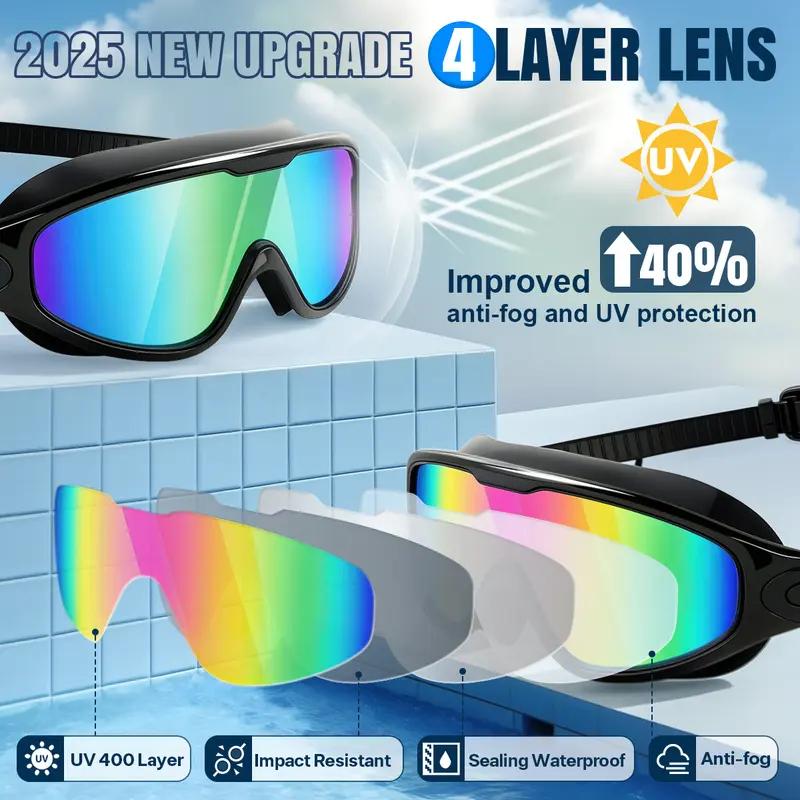 Swim Goggles 2 Pack, Wide View Anti Fog & UV, Best Swimming Goggles for Adults with Comfort and Fit, No Leaking Water Goggles, Diving Goggles with Hydrodynamic Design & Micro-Fin Technology, Anti Turbulence Pool Goggles for Men Women Youth Summervibes Swim Goggles 2 Pack, Wide View Anti Fog & UV, Best Swimming Goggles for Adults with Comfort and Fit, No Leaking Water Goggles, Diving Goggles with Hydrodynamic Design & Micro-Fin Technology, Anti Turbulence Pool Goggles for Men Women Youth Summervibes