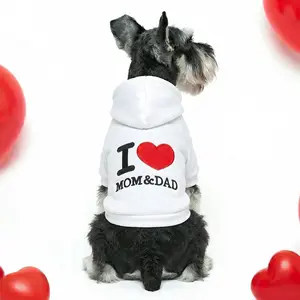 Love My Parents Hoodie, Sweater, Puppy Sweater, Casual Hooded Sweatshirt for Pets Dogs and Cats, Teddy Bichon Pomeranian Miniature Dog Clothes, Outfits