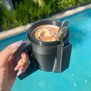 VEXXIA Ergonomic Ice Cream Pint Holder - Insulated Desk Sleeve with Utility Handle