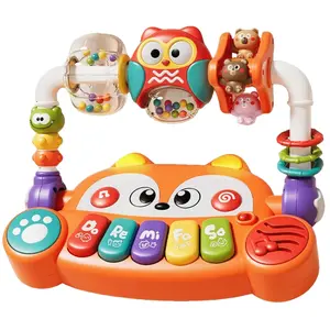 Fox Electronic Piano Toy, Musical Light Up, Multifunctional Sensory Educational Music Toy, Suitable for Babies 0-3 Years, Gift for Infants (requires 3 Aa Batteries)