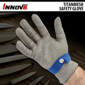 Innov8 TitanMesh Safety Glove - Level 9 Cut Resistant, Ergonomic Design, Grey