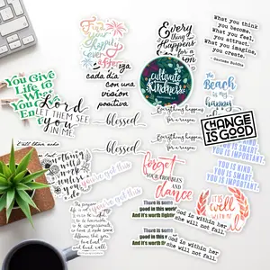 Stickers Pack 20 Pcs Inspirational Aesthetic Words Bottle Vinyl Waterproof Bike Laptop Skateboard Water Colorful Bumper Luggage Guitar Car