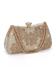 Luxury Rhinestone Women's Evening Clutch Bag Features a metal short chain handle and detachable shoulder strap for crossbody wear A Bling sparkling accessory for parties and weddings Ideal for holiday gifts and formal events