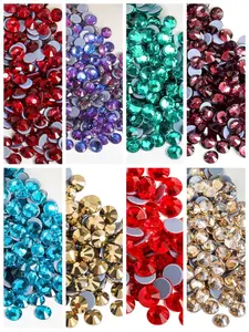 Multi-Color Glass Crystal Rhinestones, 1440/288 Pcs Heat-Melt Adhesive Backing, Ideal for DIY Crafts & Jewelry Making