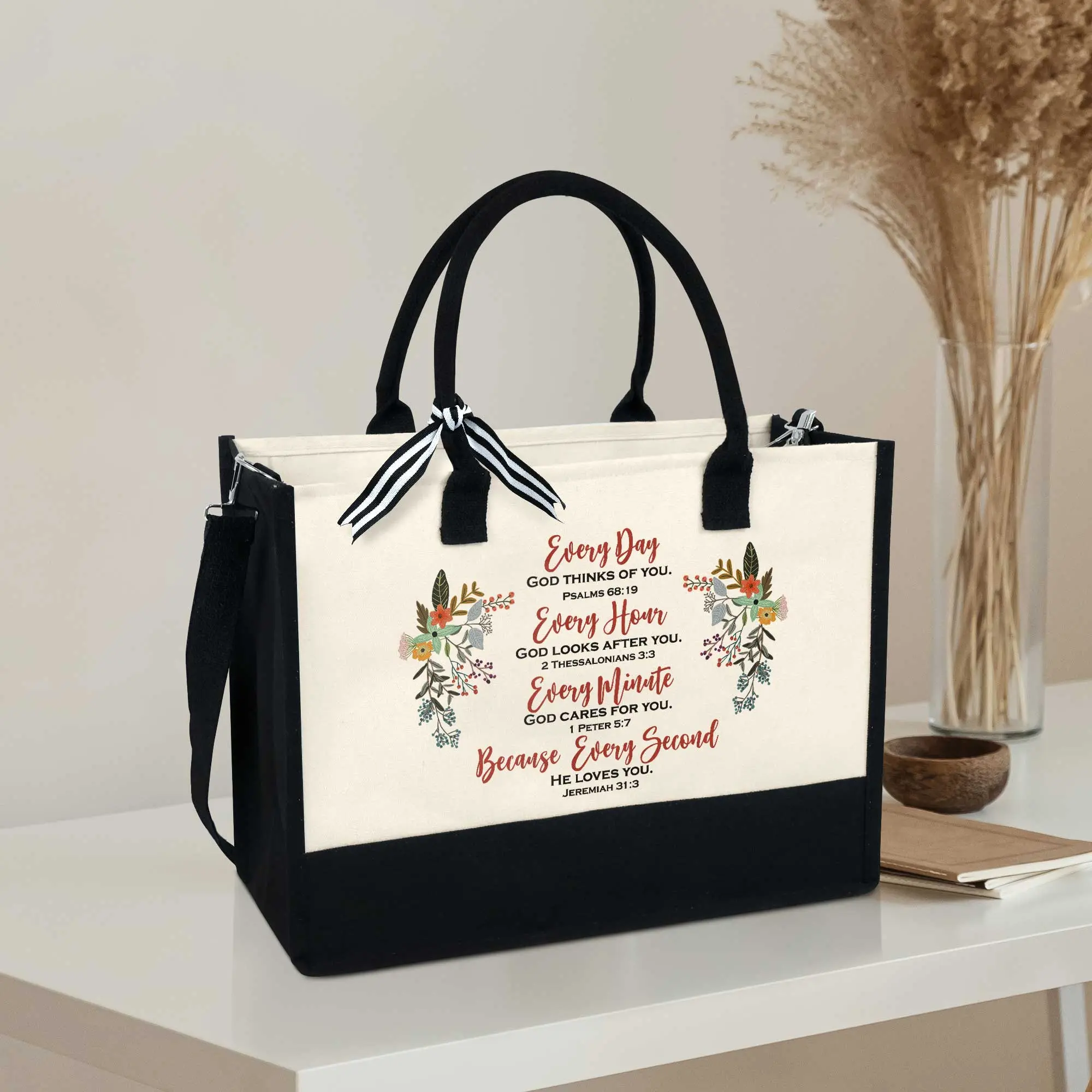 Religious Mother's Day Tote Bag - Christmas Gifts For Mom, Inspiration Bible Xmas Tote Bag TPT511TB