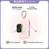 RORRY CharmGo 5000mAh Power Bank, Built-in Cables Keychain Portable Charger, Compact Mini Battery Pack for iPhone, Apple Watch & AirPods, Travel Essential Gift Ideas #techvibes