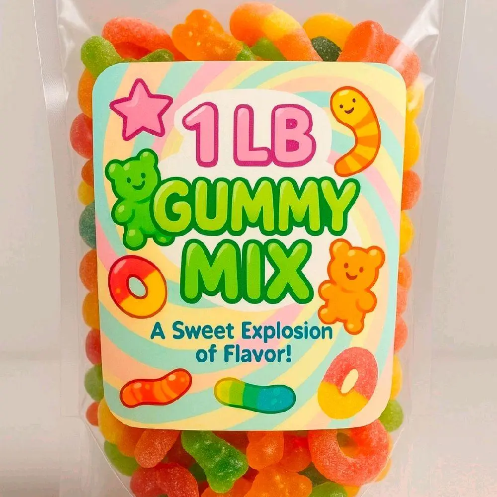 1lb Gummy Mix 4 choices Snack Peach