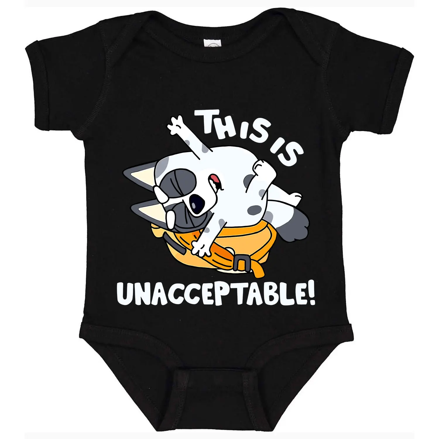 Bluey This Is Unacceptable Baby & Toddler Baby Rib Bodysuit Soft, Comfortable Cotton, Snap Closure, CPSIA Compliant