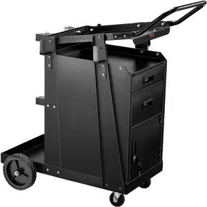 Father's Day Gift VEVOR Welding Cart, 2 Drawers Welder Cart Heavy Duty with Anti-Theft Lockable Cabinet, 350LBS Static Weight Capacity, 360 °   Swivel Wheels, Tank Storage Safety Chains for MIG TIG Welder, Plasma Cutter