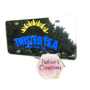 Twisted Hard Iced Tea Chrome License Plate 3MM Thick