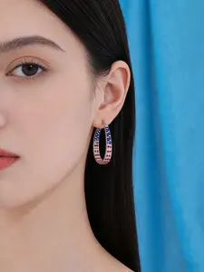 Flag Color Zircon Earrings, Independence Day Perfect Gift, Versatile Design Suitable for All Occasions, Patriotic Jewelry