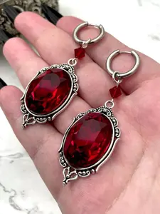 Gothic Victorian Crystal Teardrop Earrings, Vintage Personalized Party Jewelry for Women, Unique Statement Earings