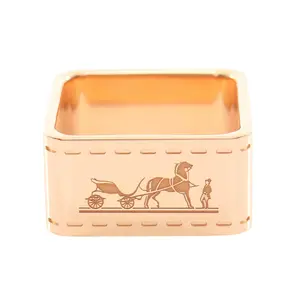 Pre-owned HERMÈS Gold-plated Small Leather Goods Hermes Bolduc90 scarf ring