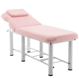Professional Massage Bed 73 Inch, Treatment Table Salon with Removable Headrest, Faux Leather Stationary Physical Therapy Table, Spa Facial with Adjustable Backrest, Steel Frame