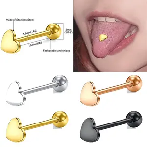 Stainless Steel Tongue Stud Love Ball Piercing Jewelry Tongue Stud