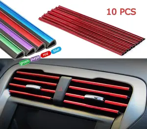 10 PCS Car Interior Air Conditioner Outlet Decoration Stripes Cover Accessories
