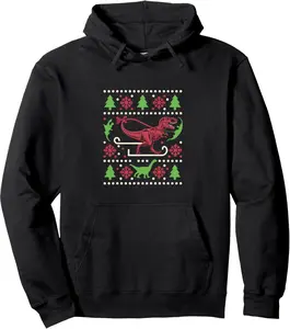 Dinosaur Ugly Christmas Sweater for adults Pullover Hoodie 1
