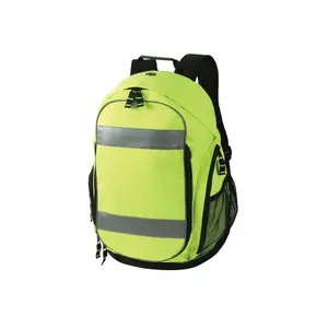 212 MAIN High-Visibility 2W Tool Organizer Backpack, Lime - Lightweight Hiking Travel Backpack with Audio Pocket, Reflective Trims, Adjustable Straps