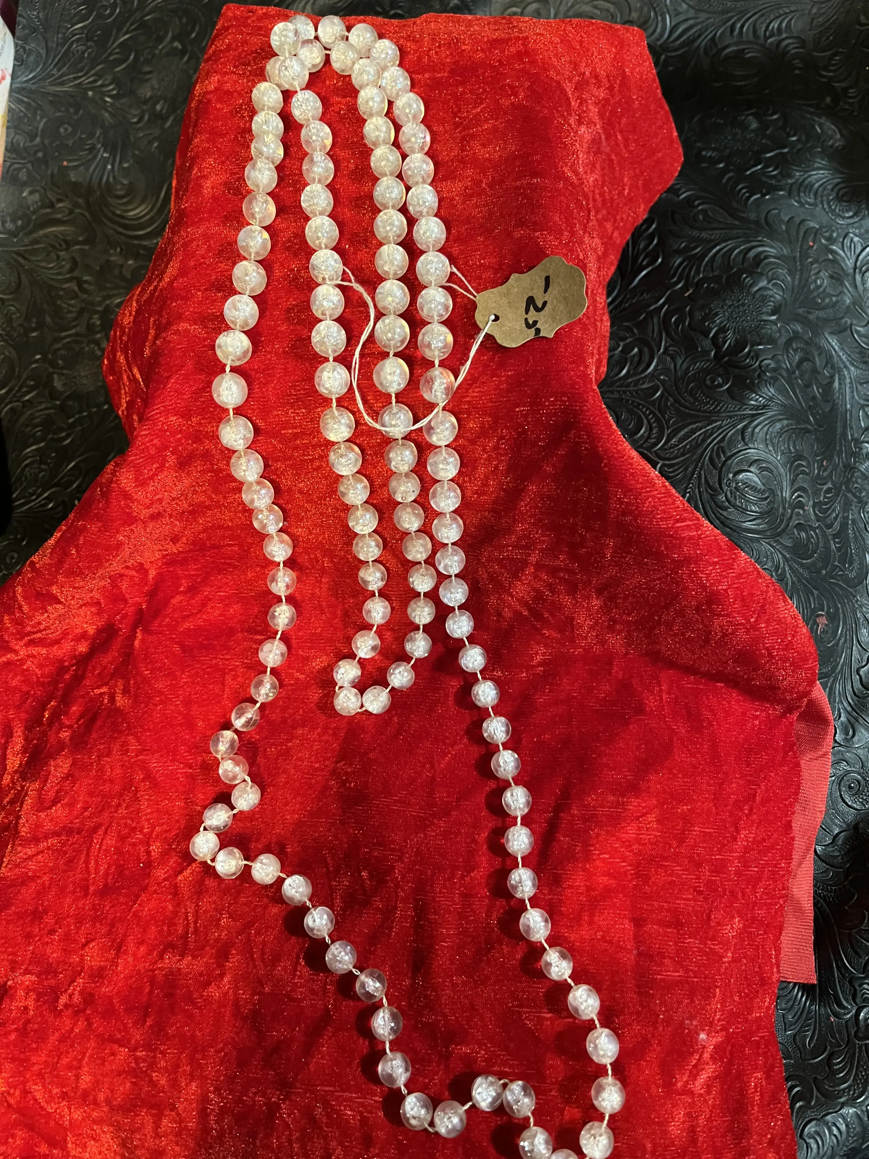 70in clear beaded necklace costume jewelry