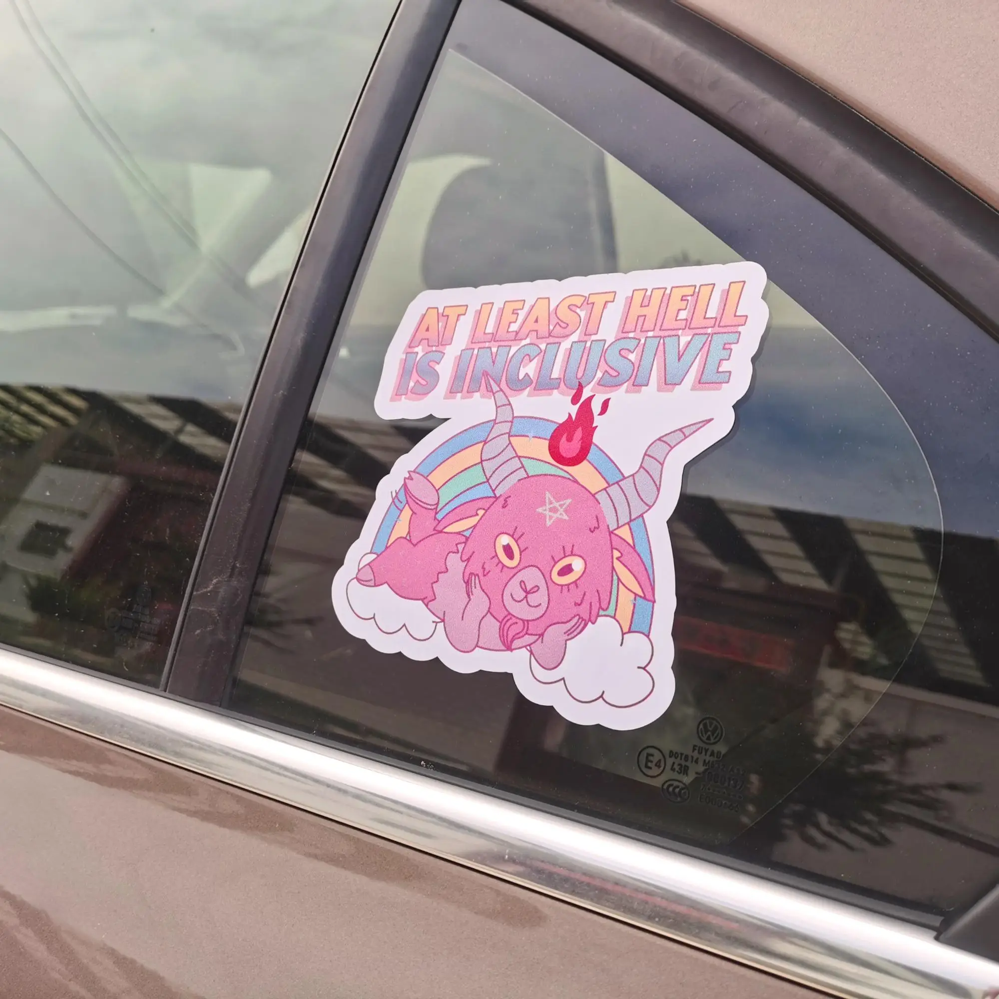 At Least Hell Is Inclusive Car Stickers, Godless Atheist Sticker, Agnostic Sticker, Cute Sticker, Occult Sticker