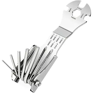 Folding Allen Wrench Set, Tool,Heavy Duty CR-V Steel Hex Key Multi-Tool, Double-Hinge Portable Wrench with  Grip for Automotive,  Repair & DIY  Improvement