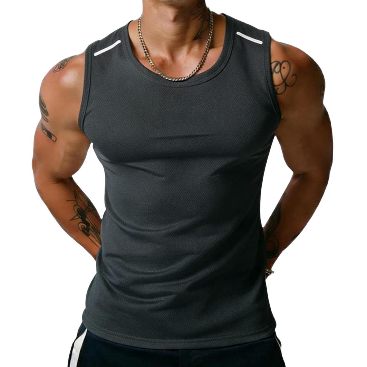 Men’s fitness tank top, casual, soft, sleeveless muscle T-shirt, athletic shirt; men’s crew neck basketball jersey, compression basketball compression shirt, shorts, solid-color sports tank top