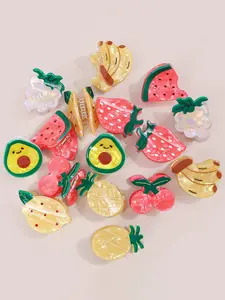 Cute Fruit Hair Clips Set for Girls, 8 Pcs Mini Acetate Barrettes, Perfect for School Parties Daily Wear, Adorable Cartoon Design