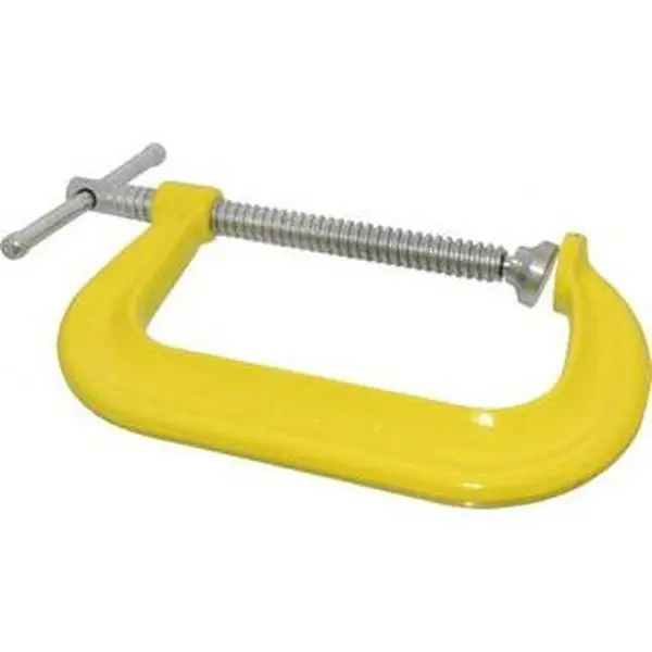 Gibraltar Forged Steel Regular-Duty Deep Throat C-Clamp (Model CM00397-1-YEL) - High Capacity, Heavy-Duty Clamping, 0" Min Opening, 6" Max Opening, 3-1/4" Throat Depth, 6600 Lb Capacity