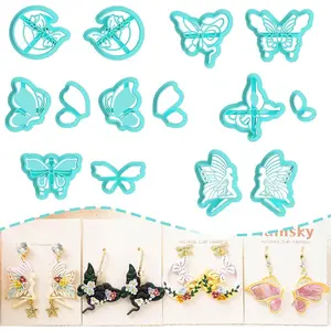 Butterfly Polymer Clay Cutters, 14 Shapes Earring Cutters for Polymer Clay Making
