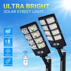 New Solar Street Lamp Road Lighting With Remote Control Garden Light Dusk To Dawn Solar Light Outdoor With Motion Sensor And Remote Control, Suitable For Courtyard, Parking Lot, Garage, Street