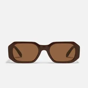 QUAY AUSTRALIA HYPED UP Rectangle Sunglasses High Quality Leopard Print Square Frame Trendy 90's Style Fashionable Glasses