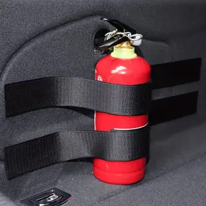 Car fire extinguisher fixing belt 4-piece set, car strap fire extinguisher fixing belt, car trunk bracket Velcro 2 long 2 short universal