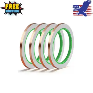 4 Pack Copper Tape, 1/4inch X 196.8FT Double-Sided Conductive Copper Foil Tape