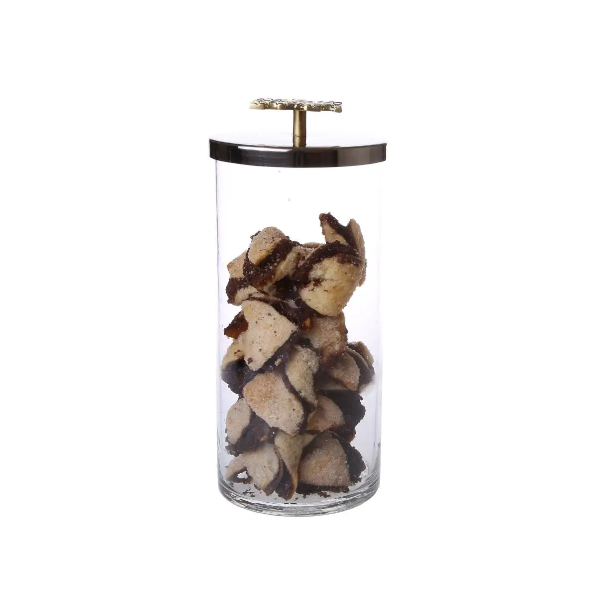 Classic Touch TMJG61 4in D X 8.25in H. Stainless Steel Crumpled Bowl with Mosaic Base